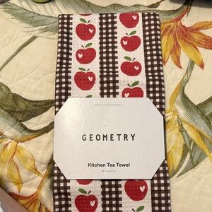 Geometry Red Apple Kitchen Tea Towel